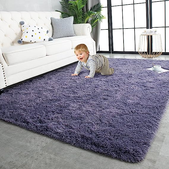 Fluffy Bedroom Rug Carpet 4X5.3 Feet Shaggy Fuzzy Rug for Bedroom